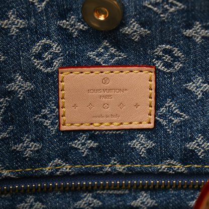 Louis Vuitton Monogram Denim CarryAll MM Blue 6 of 12
