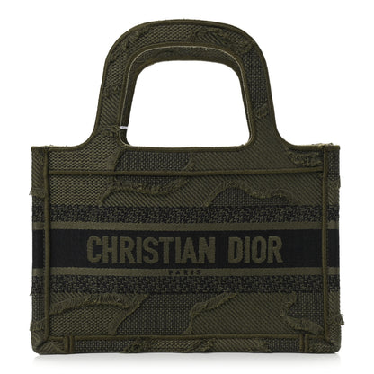 Christian Dior Canvas Embroidered Camouflage Mini Book Tote Green 1 of 8