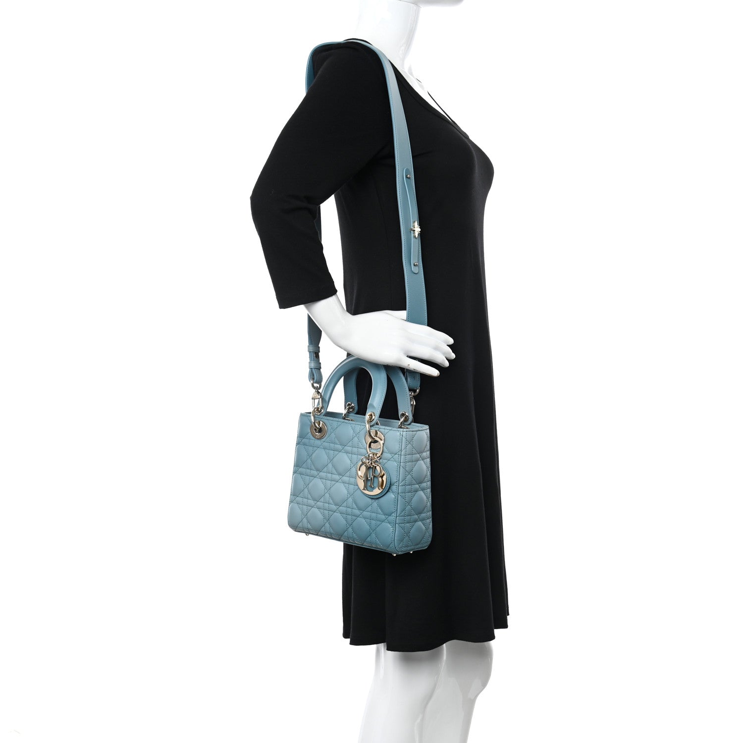 Christian Dior Lambskin Cannage Gradient Small My ABCDior Lady Dior Blue 2 of 10