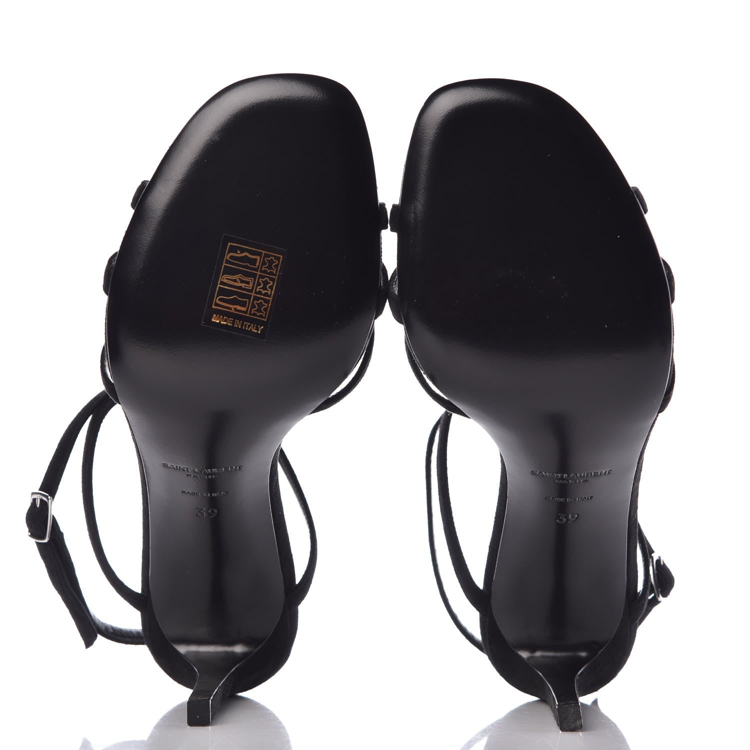Saint Laurent Kid Scamosciato Jane 105 T Strap Sandals 39 Black 5 of 9