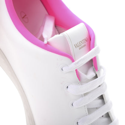 Valentino Garavani Calfskin Womens Backnet Sneakers 41 White Fuchsia 9 of 10