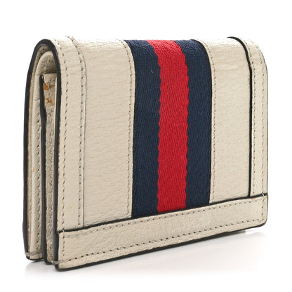 Gucci Textured Calfskin Web Ophidia Card Case Mystic White 3 of 11