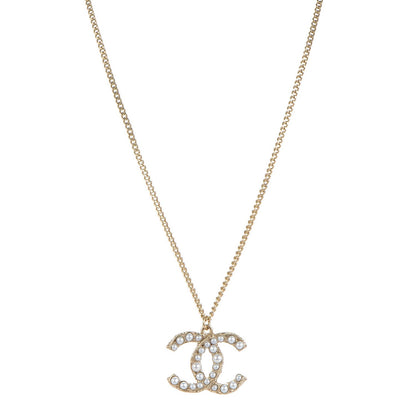 Chanel Pearl CC Pendant Long Necklace Light Gold 1 of 5