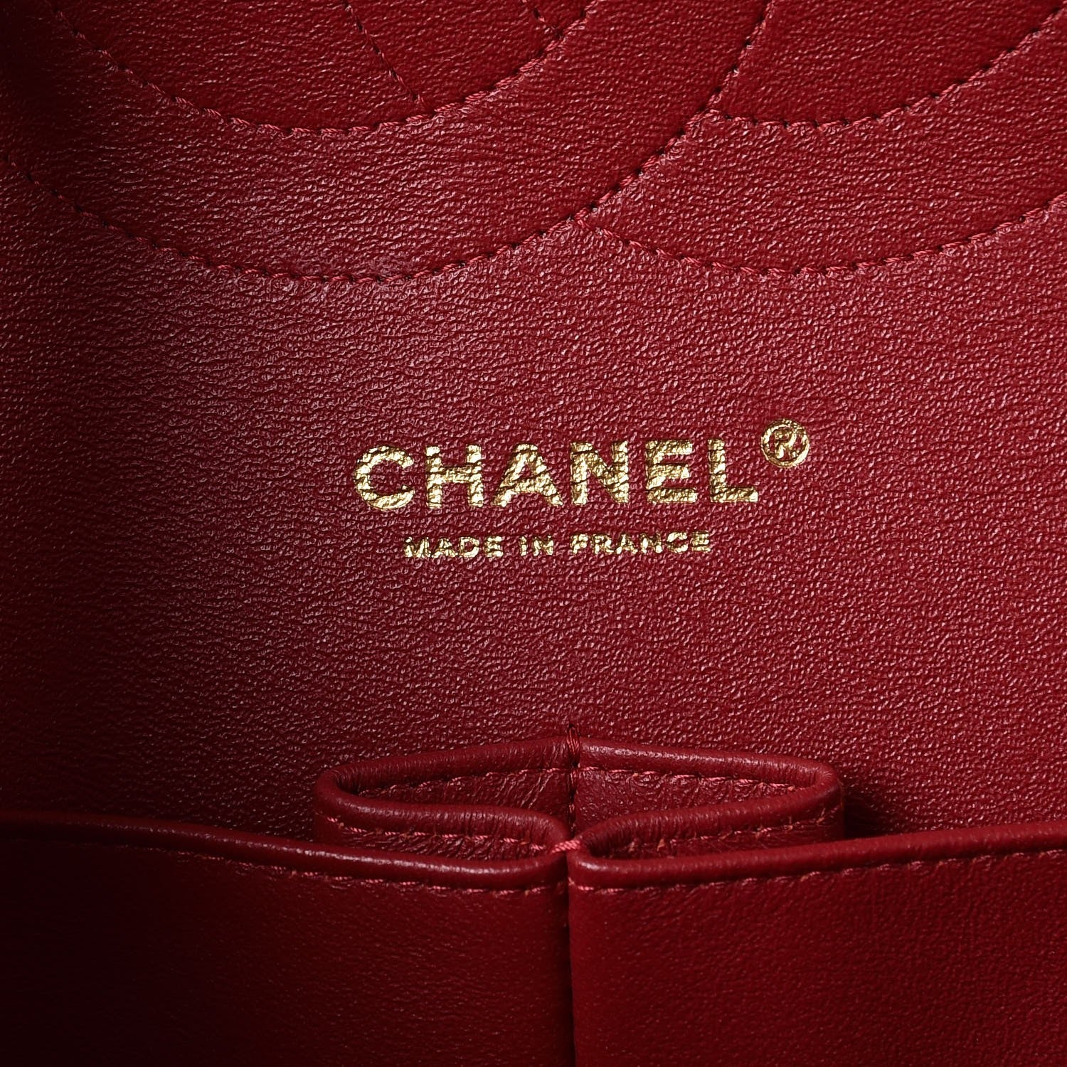 Chanel Lambskin Chevron Quilted Jumbo Double Flap Dark Red 6 of 8