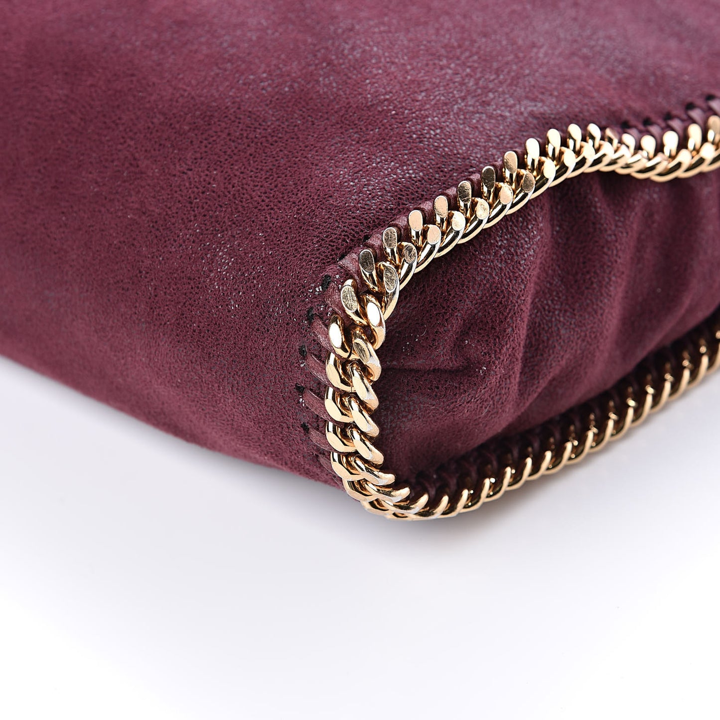 Shaggy Deer Falabella Fold Over Tote Burgundy