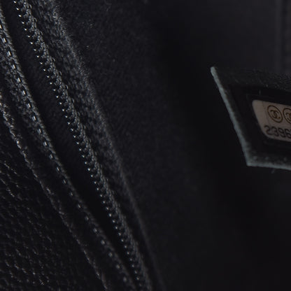 Chanel Crumpled Grained Calfskin Zip and Carry Shopping Tote Black 7 of 10
