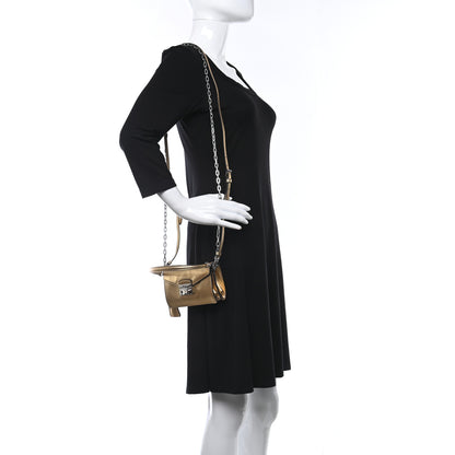 Prada Metallic Saffiano Lux Sound Crossbody Bag Platino 2 of 9