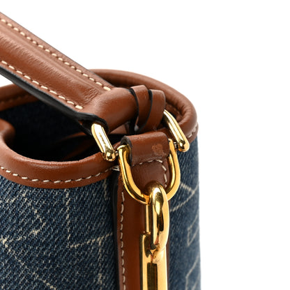 Celine Denim Calfskin Logo Bucket 16 Bag Blue 12 of 15