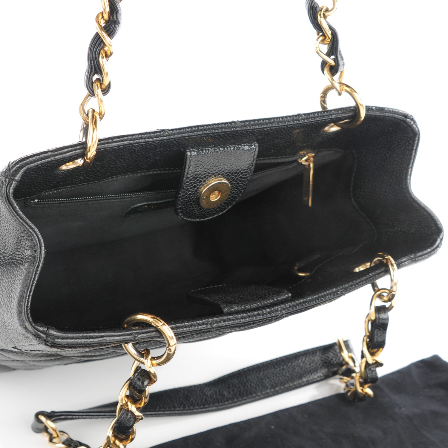 Chanel Caviar Quilted Petit Shopping Tote PST Black 5 of 7