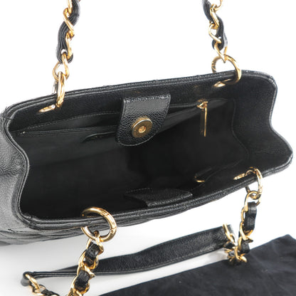 Chanel Caviar Quilted Petit Shopping Tote PST Black 5 of 7