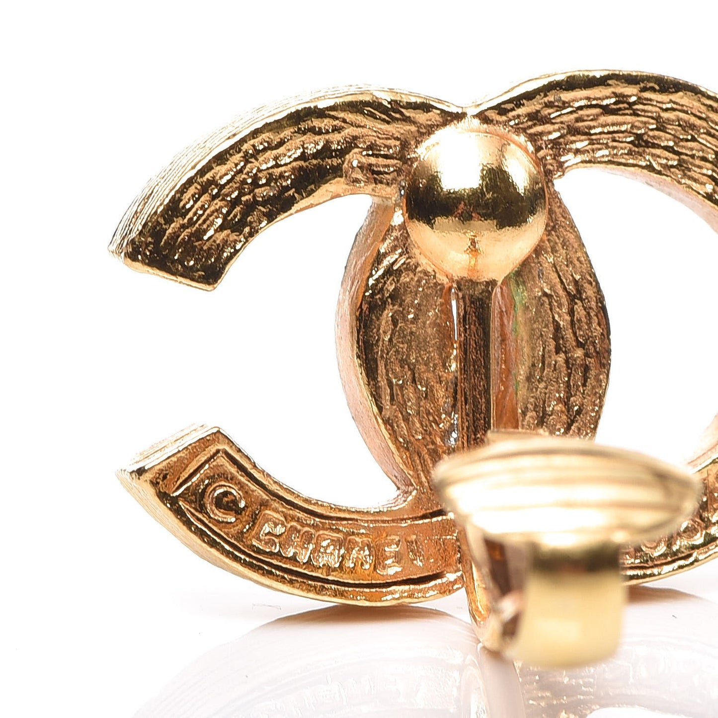 Crystal CC Clip On Earrings Gold