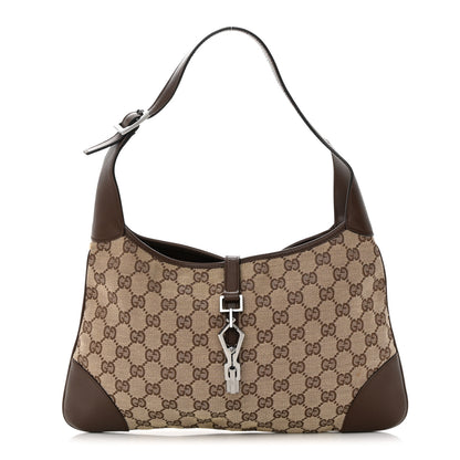 Gucci Monogram Lobster Clasp Jackie O Hobo Brown 1 of 14