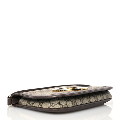 Gucci GG Supreme Monogram Textured Dollar Calfskin Blondie Chain Shoulder Flap Bag Beige Ebony New Acero 3 of 13