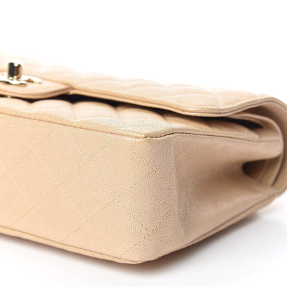 Chanel Iridescent Caviar Quilted Medium Double Flap Beige 7 of 11