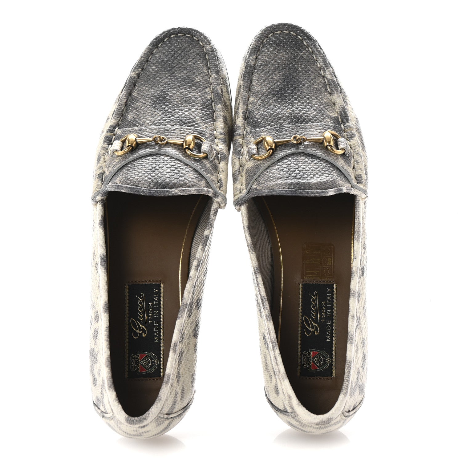Gucci Lambskin Animalier Karung Printed Horsebit Loafers 36.5 Roccia 2 of 9