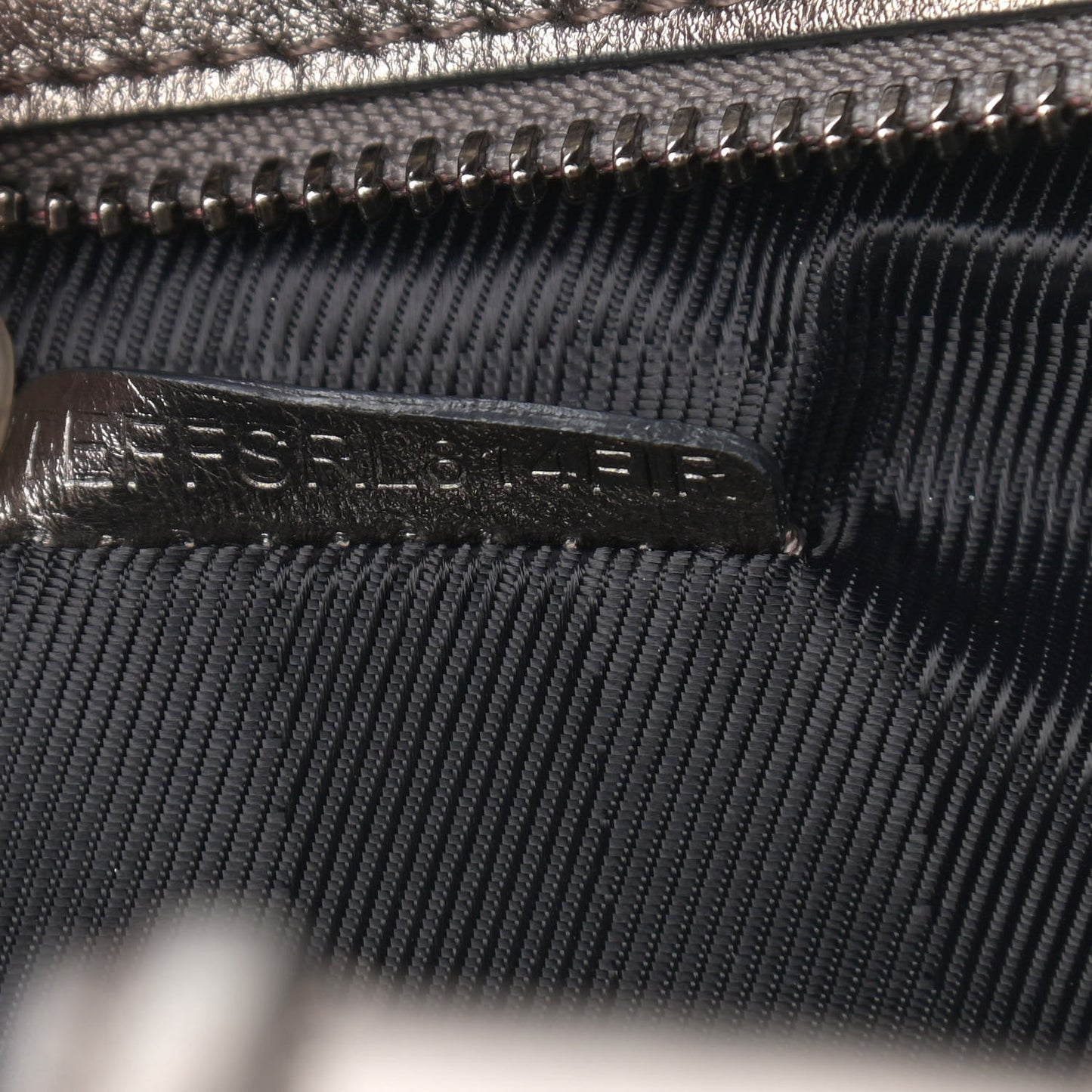 Metallic Calfskin Quilted Mini Manor Tote Pewter