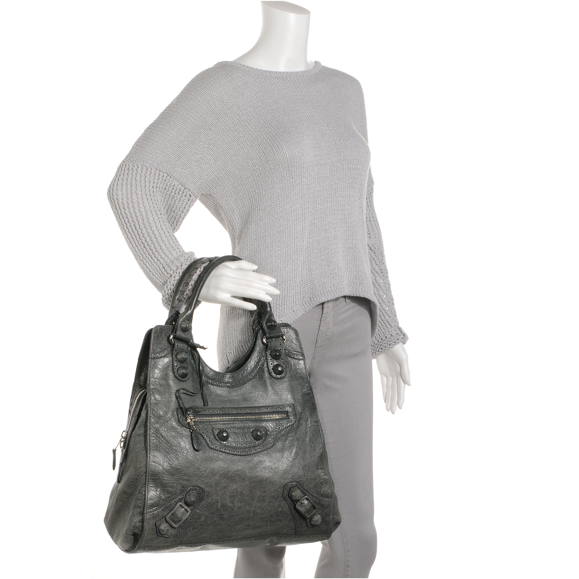 Balenciaga Agneau Giant Brogues Hardware Folder Storm 2 of 8