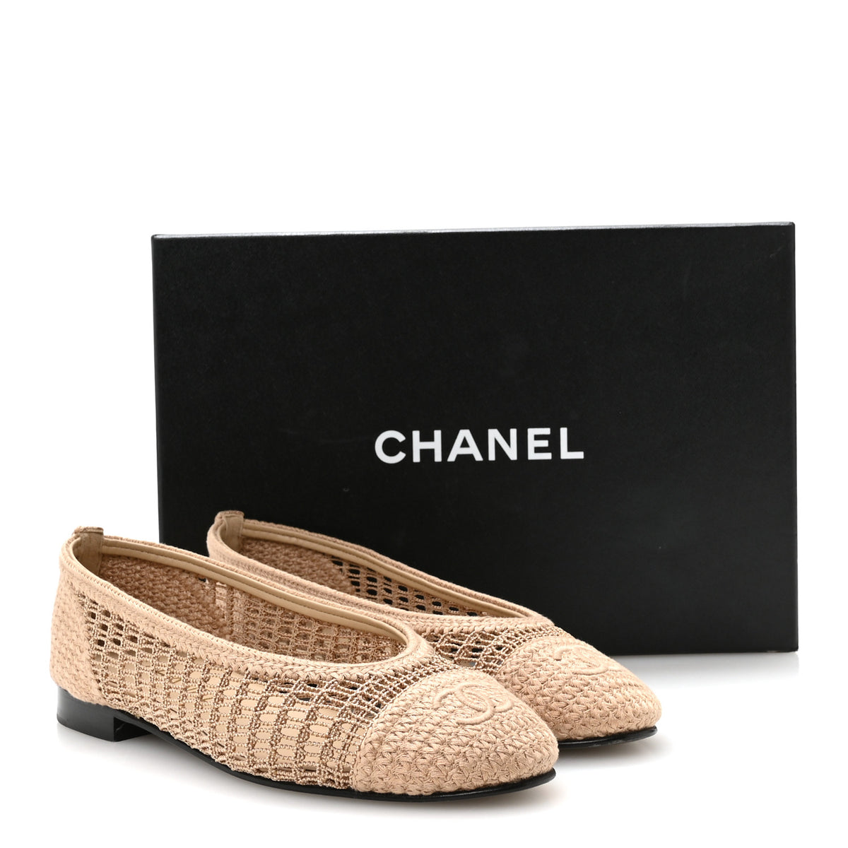 Chanel Raffia Cap Toe Ballerina Flats 36.5 Beige 8 of 8