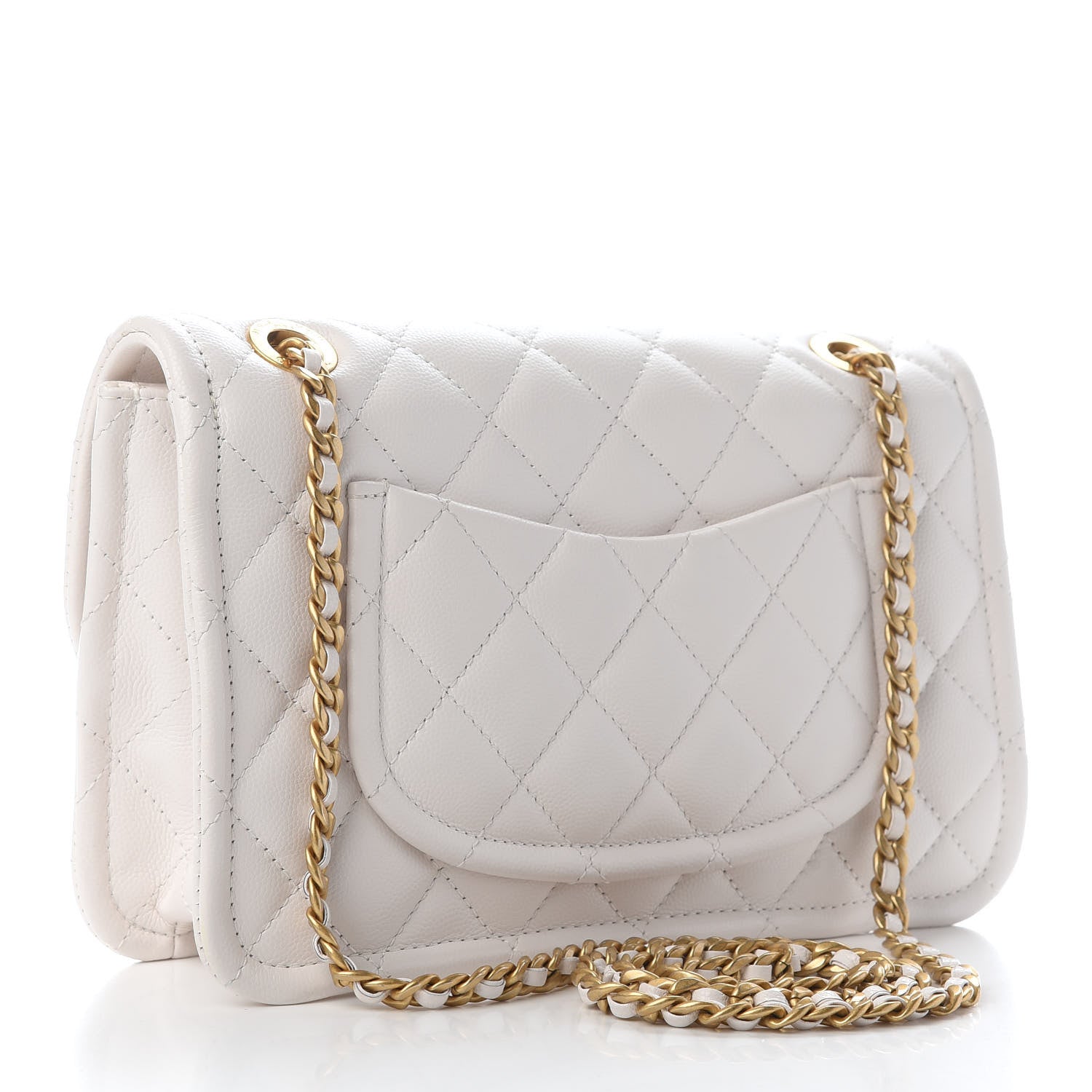 Chanel Caviar Quilted Medium Sweet Classic Flap White 2 of 8