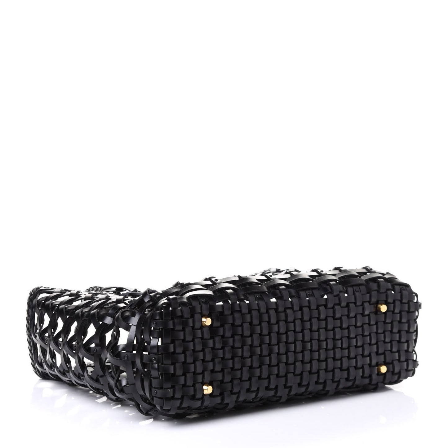 Ultra Matte Calfskin Woven Lady Tote Black