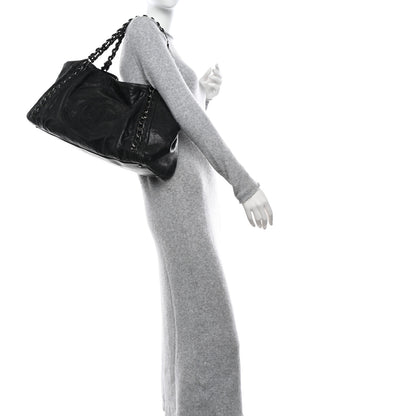 Chanel Glazed Calfskin East West Modern Chain Tote Black 3 of 15