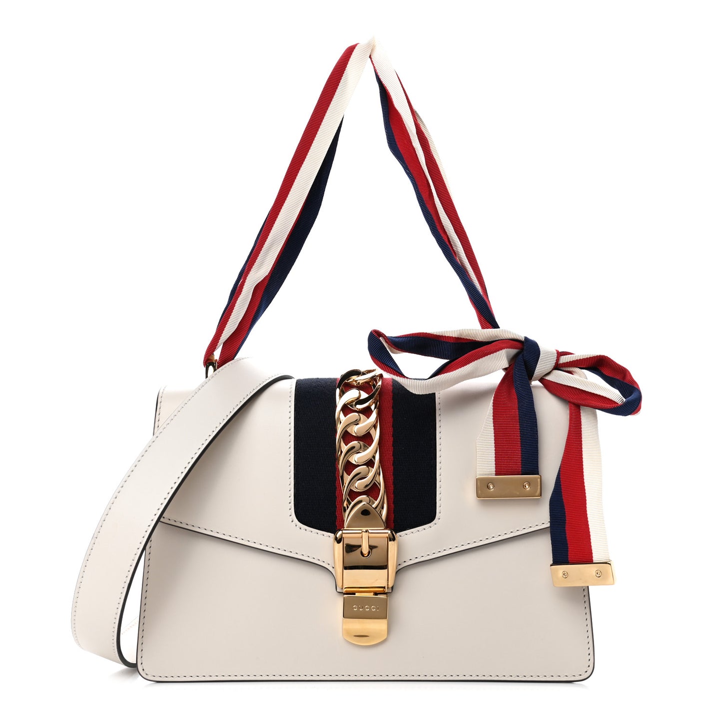 Calfskin Small Sylvie Shoulder Bag Off White