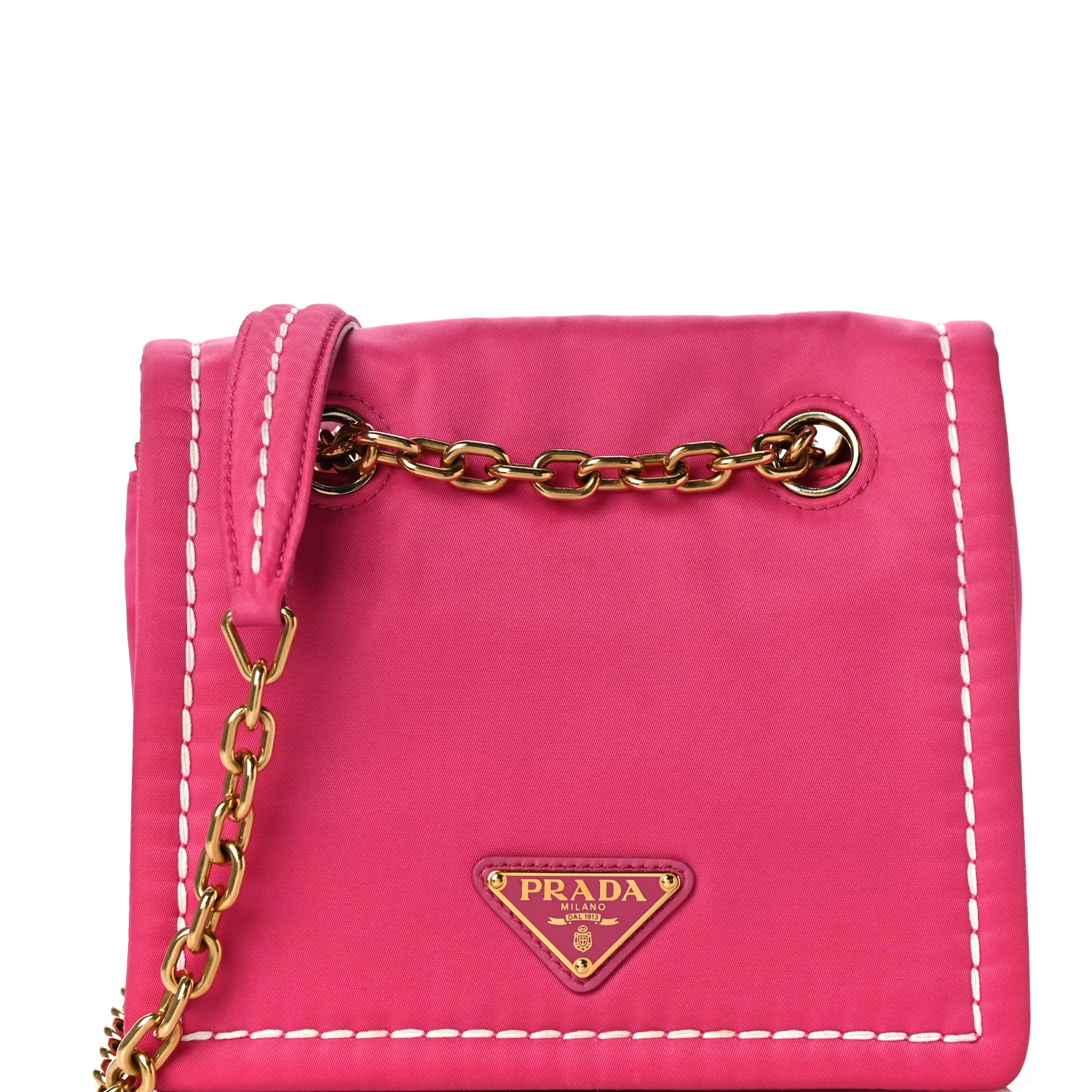 Prada Nylon Tessuto Small Chain Shoulder Bag Fuxia 6 of 12