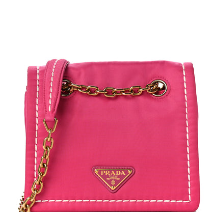 Prada Nylon Tessuto Small Chain Shoulder Bag Fuxia 6 of 12