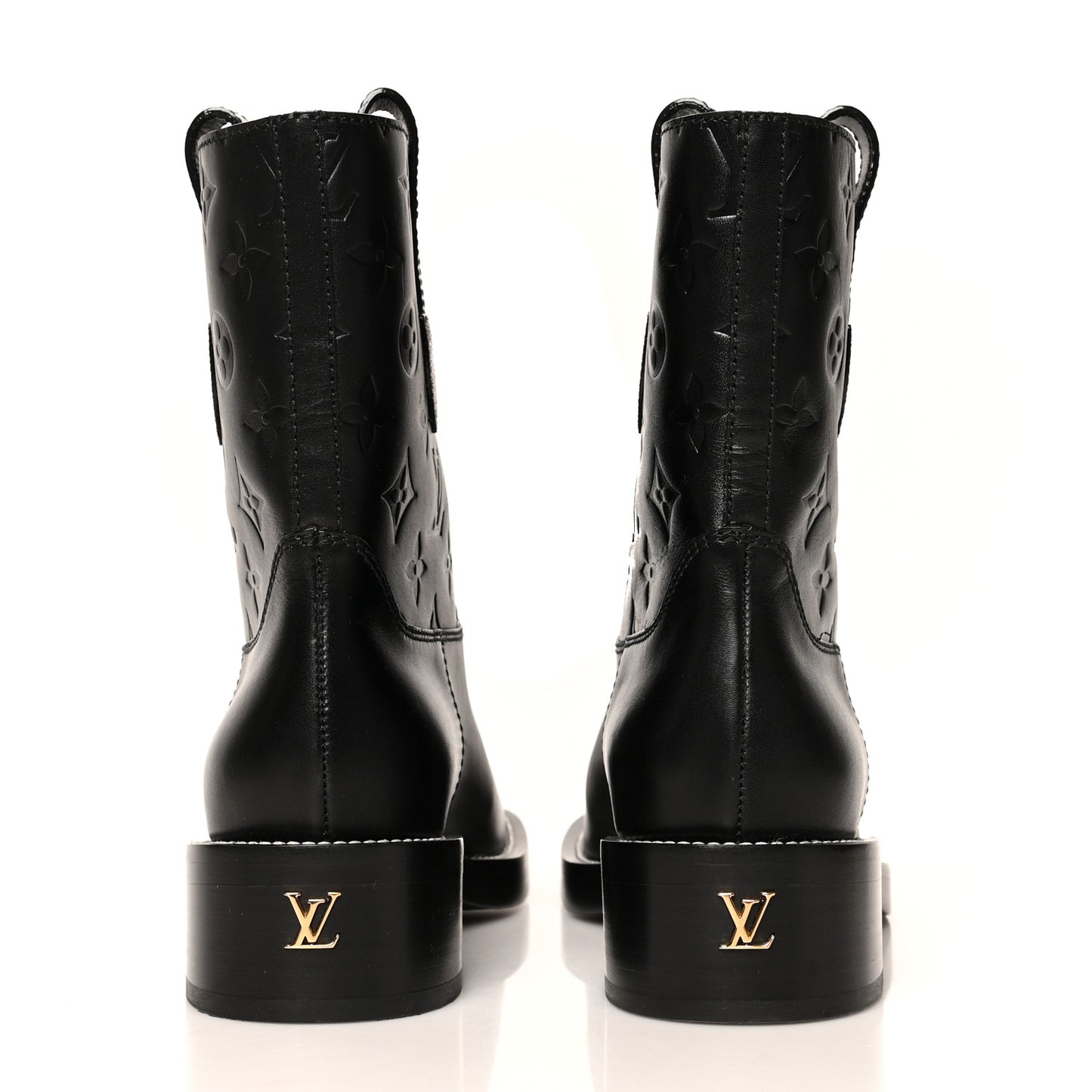 Calfskin Monogram Downtown Ankle Boots 38 Black