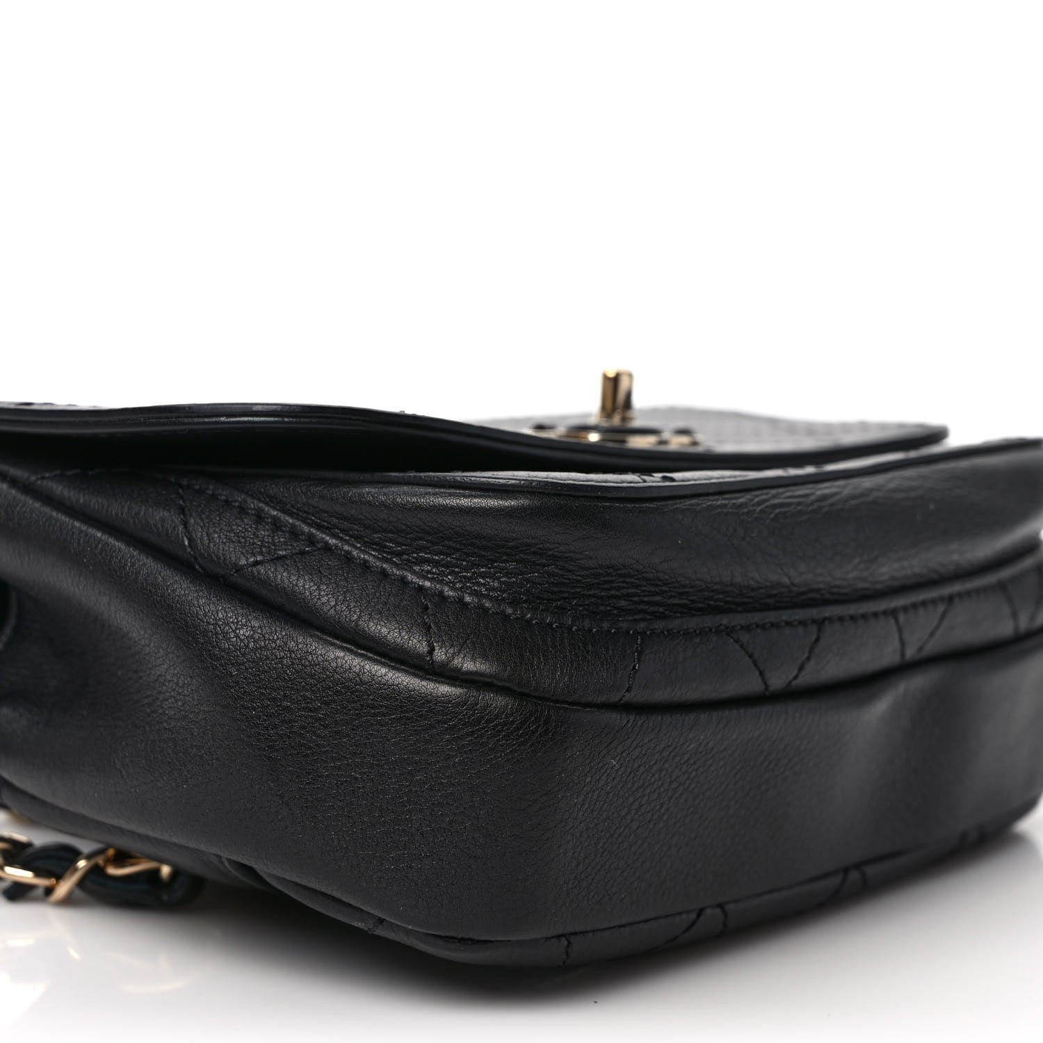 Chanel Calfskin Stitched Coco Curve Waist Bag Black 8 of 9
