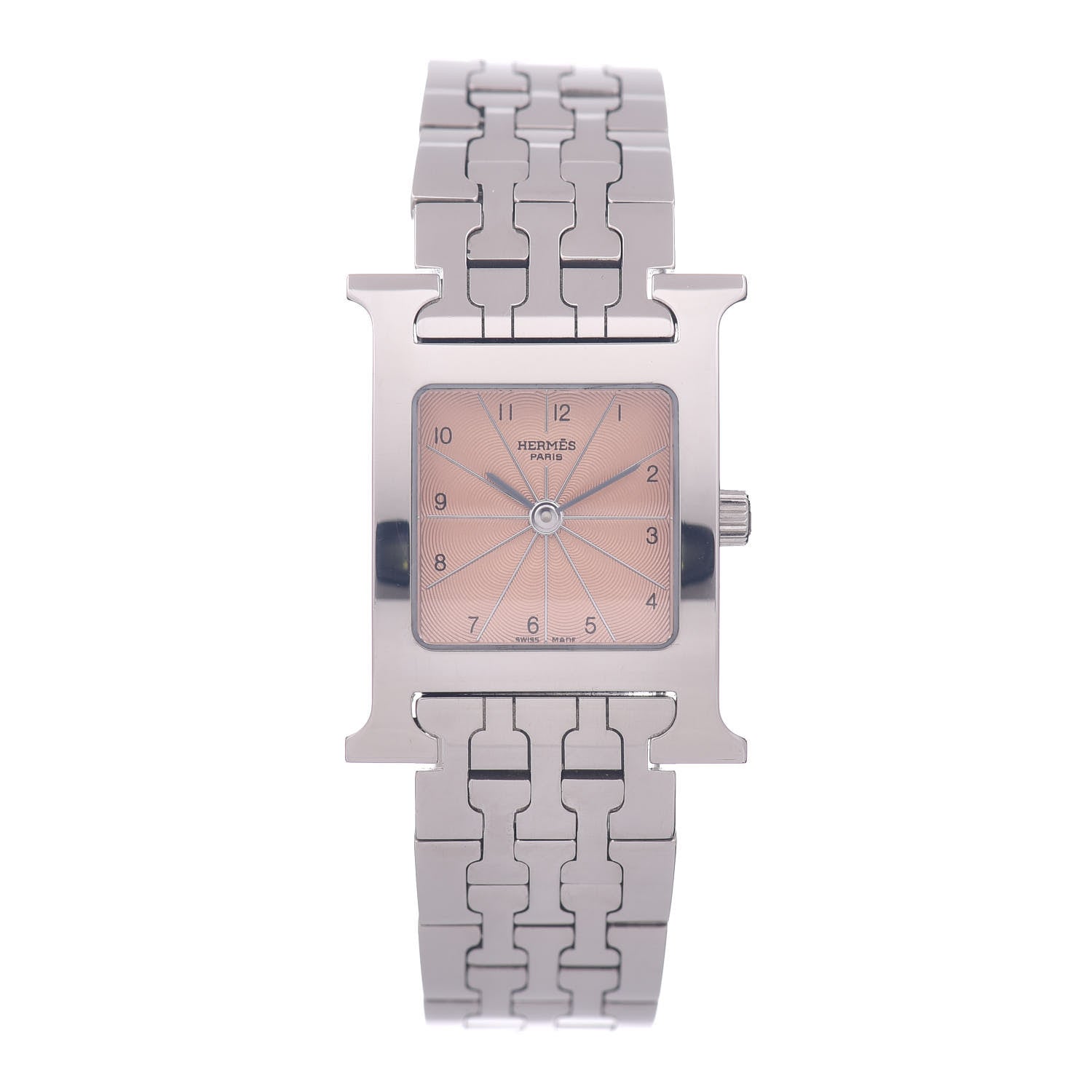 Hermes Stainless Steel 21mm Heure H Hour Quartz Watch Orange 1 of 5