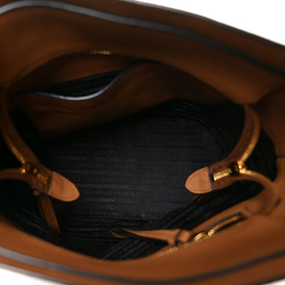 Prada Vitello Phenix Logo Hobo Caramel 5 of 9