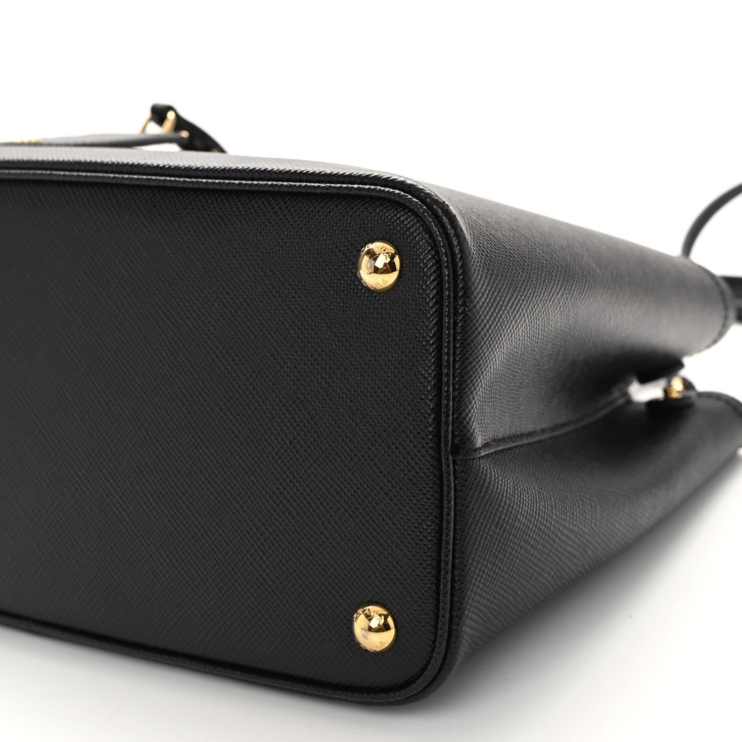 Prada Saffiano Cuir Medium Double Handle Bag Black 9 of 9