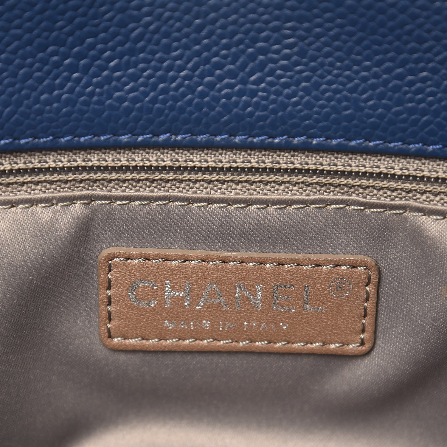 Chanel Caviar Quilted Grand Shopping Tote GST Dark Blue 6 of 9