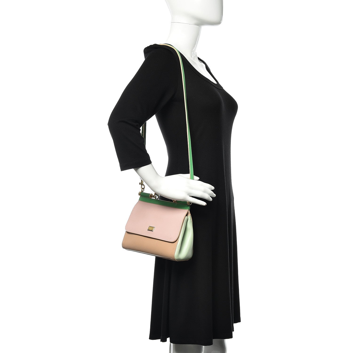 Dolce & Gabbana Dauphine Mini Miss Sicily Satchel Pink Green 2 of 21