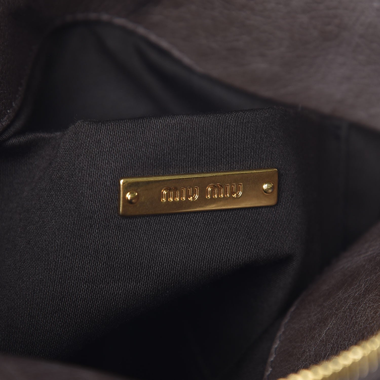 Miu Miu Vitello Lux Bow Bag Satchel Fumo 8 of 10