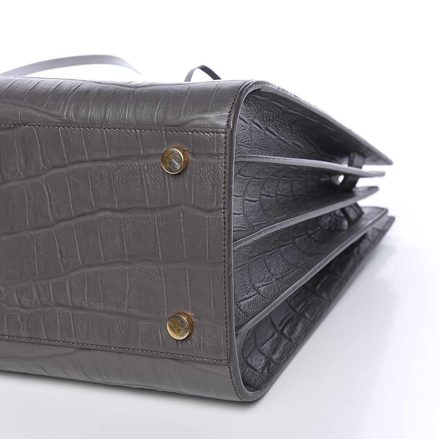 Calfskin Crocodile Embossed Small Sac De Jour Earth
