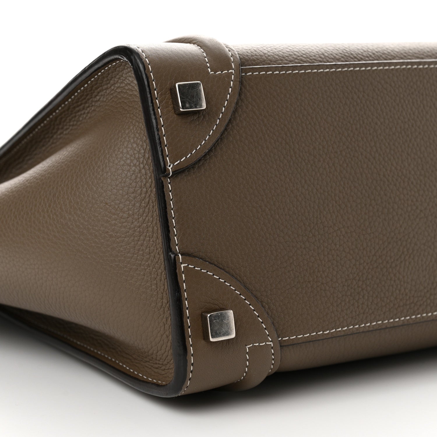 Celine Drummed Calfskin Micro Luggage Souris 9 of 12