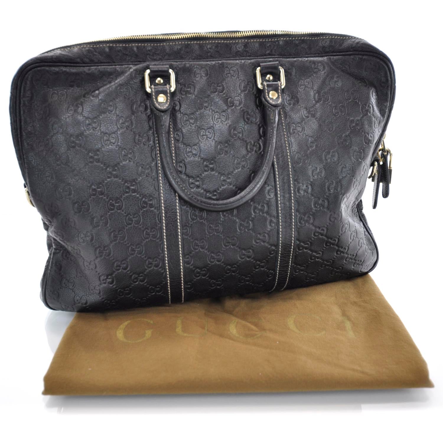 Gucci Guccissima Briefcase Black 3 of 13