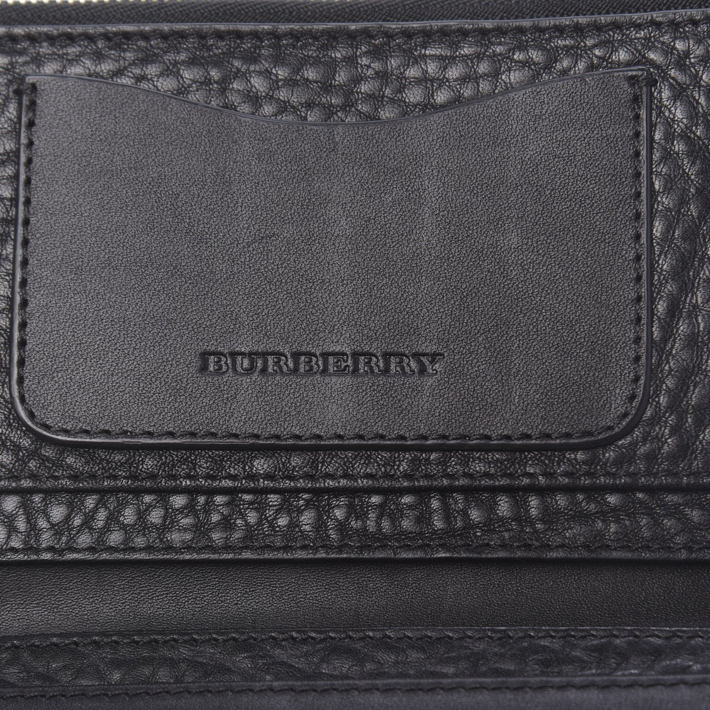 Grainy Calfskin Zip Wallet Black