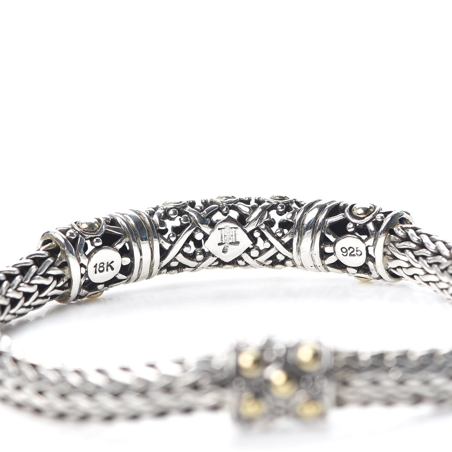John Hardy Sterling Silver 18K Yellow Gold Jaisalmer Wheat Chain Dot Bracelet 4 of 6
