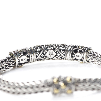 John Hardy Sterling Silver 18K Yellow Gold Jaisalmer Wheat Chain Dot Bracelet 4 of 6