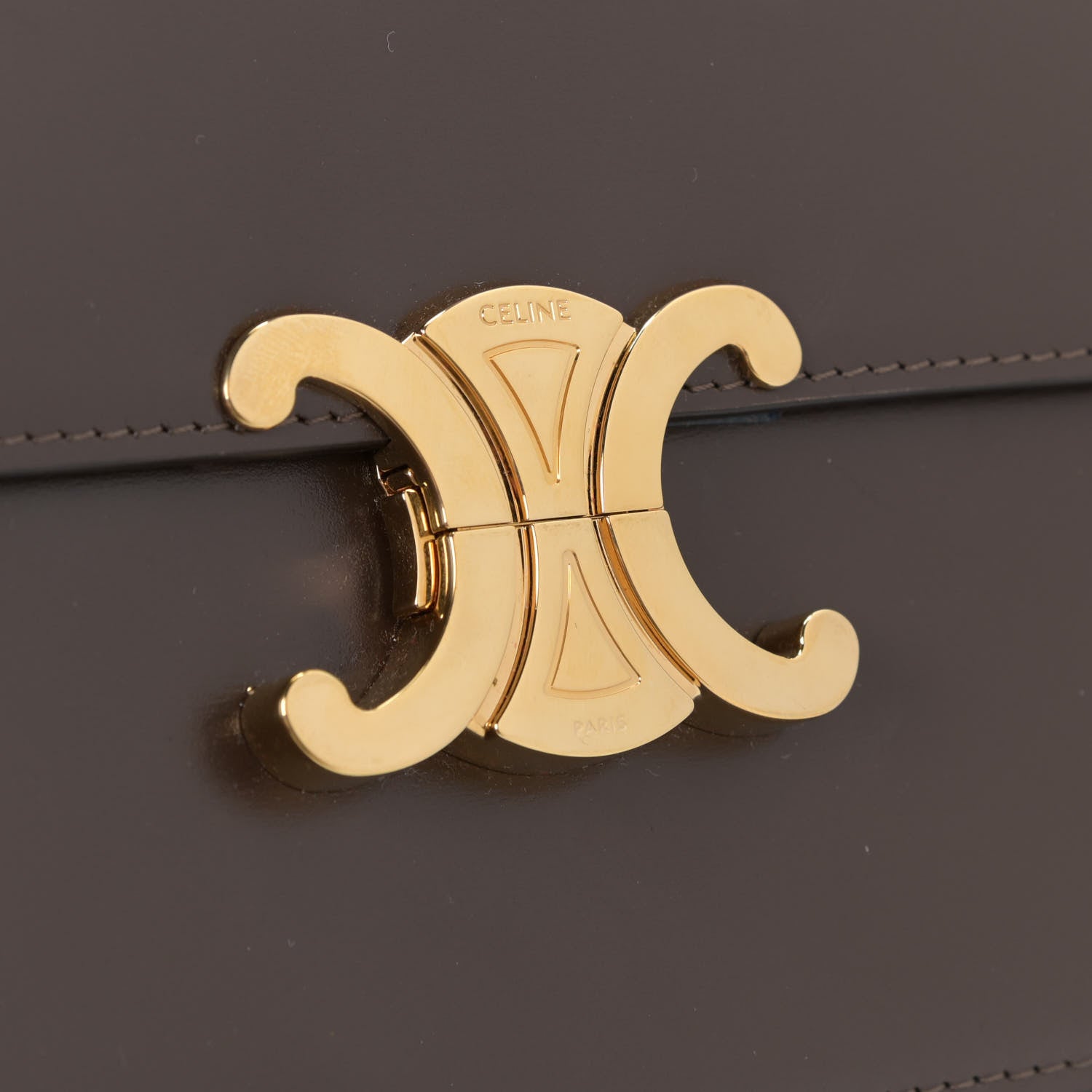 Celine Shiny Calfskin Medium Triomphe Ecorce 11 of 12