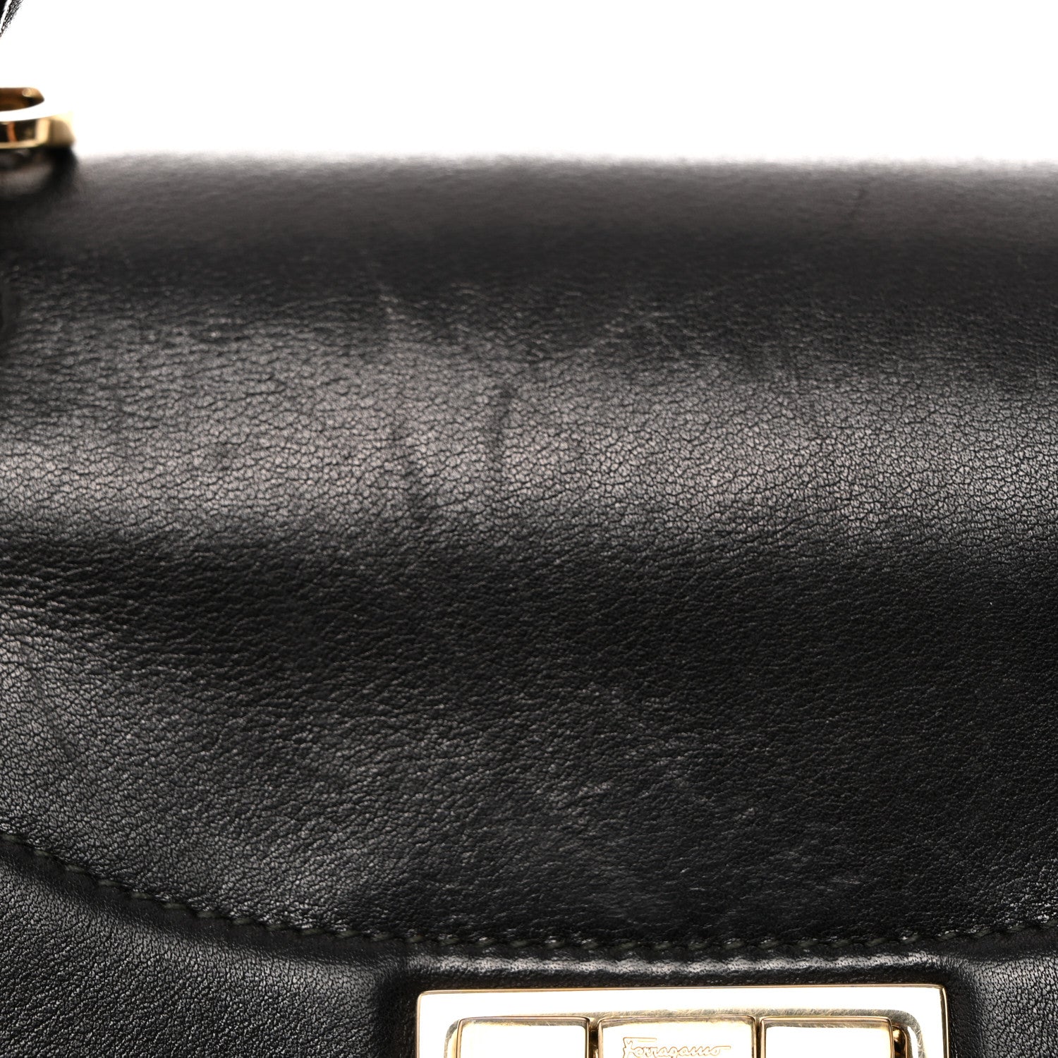 Salvatore Ferragamo Calfskin Sofia Rainbow Top Handle Bag Black 11 of 17