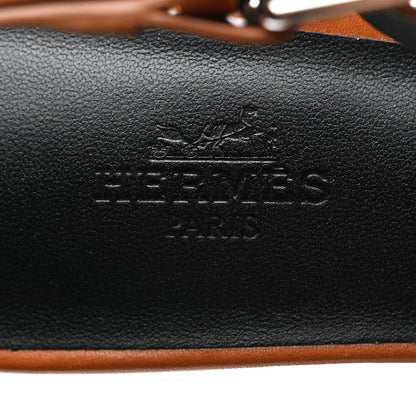 Hermes Calfskin Elbe 60 Sandals 39 Marron Glaise 7 of 9