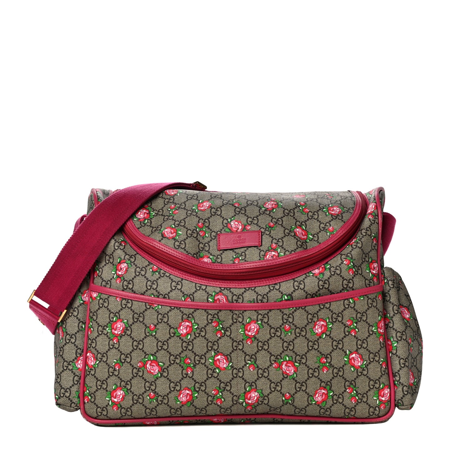 GG Supreme Monogram Rose Bud Diaper Bag Pink