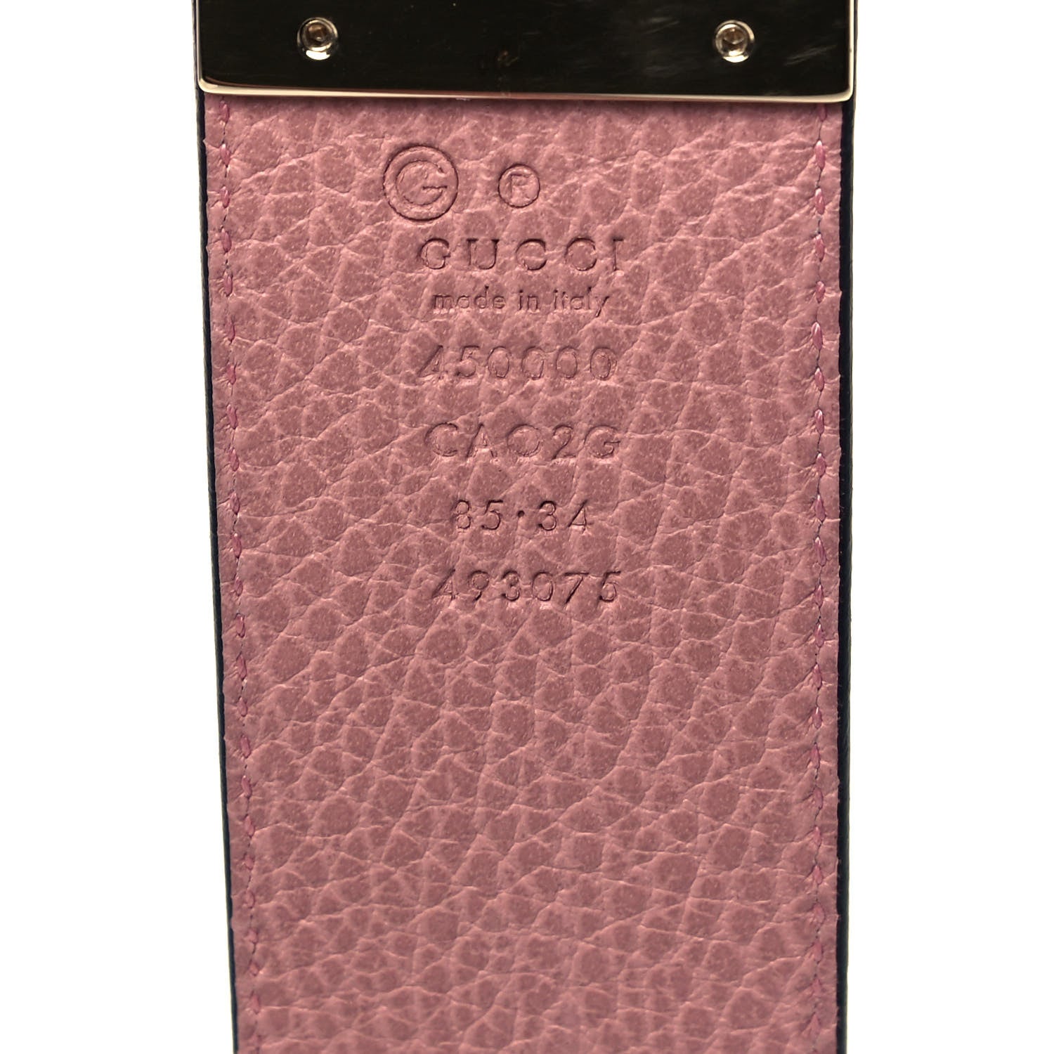 Gucci Calfskin 1973 Reversible Belt 85 34 Black Pink 4 of 4