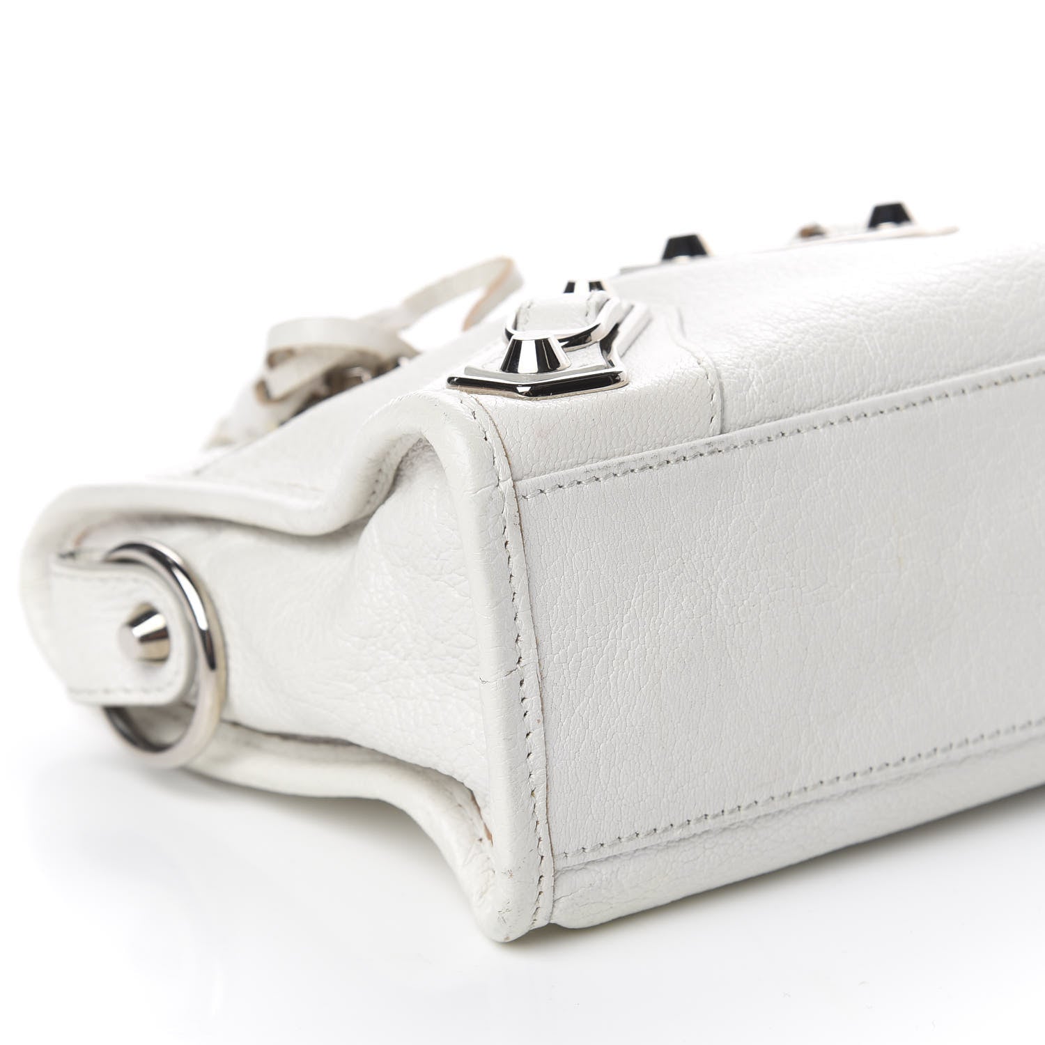 Balenciaga Chevre Silver Metallic Edge Hardware Mini City White 7 of 9