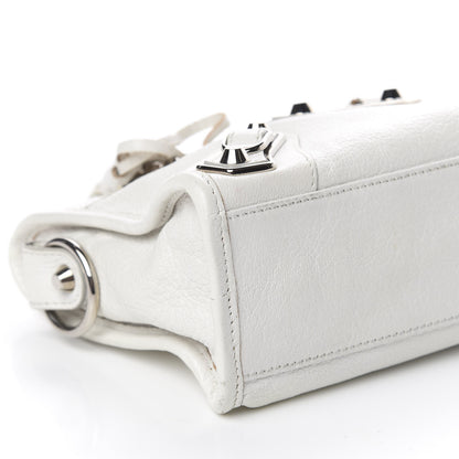 Balenciaga Chevre Silver Metallic Edge Hardware Mini City White 7 of 9