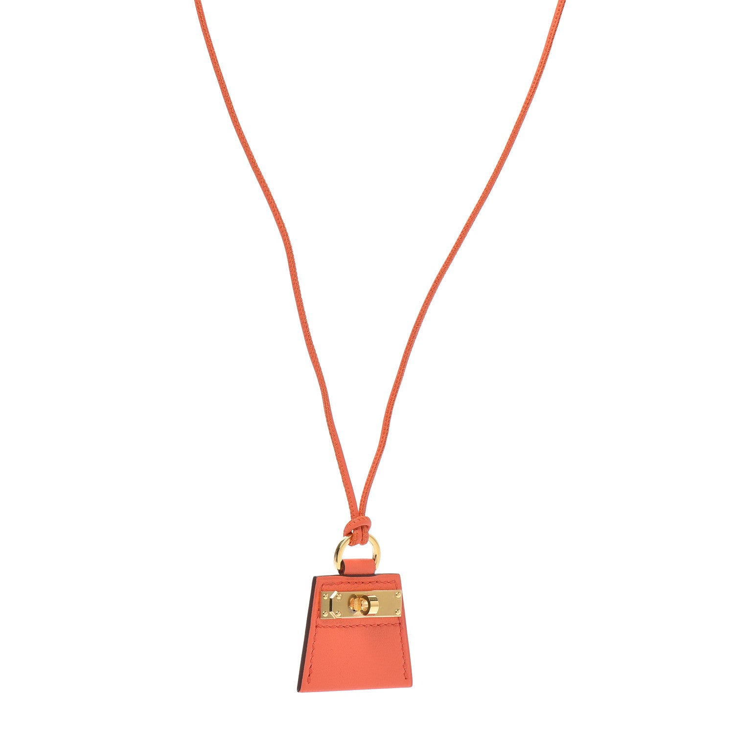 Hermes Swift Small Monpetitkelly Pendant Necklace Orange Poppy 1 of 4